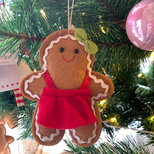 Gisela Graham Fabric Gingerbread Decoration 10cm